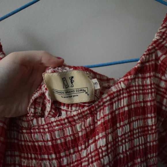 Fashion Brand Company Red Plaid Picnic Dress - Picture 4 of 5